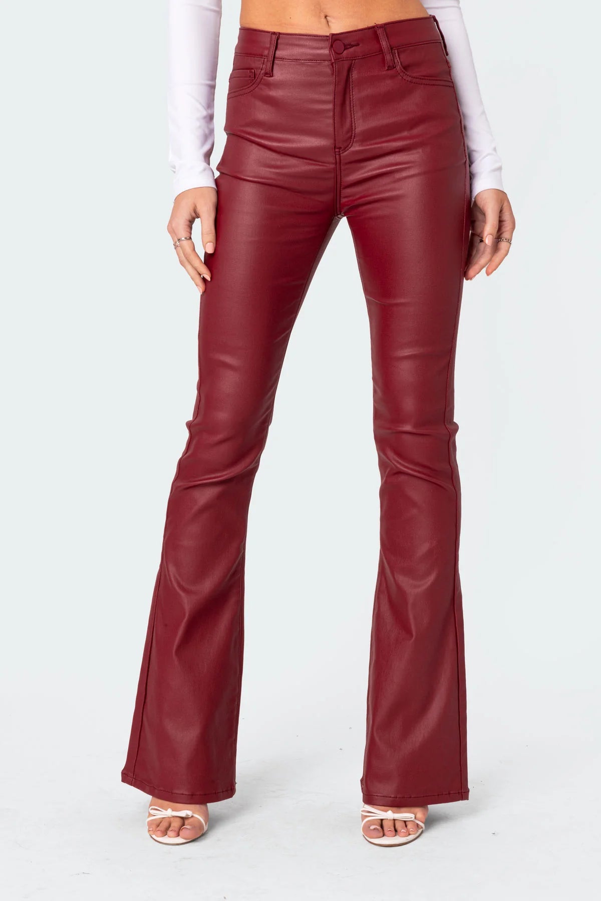 Hot Leather Look Flares