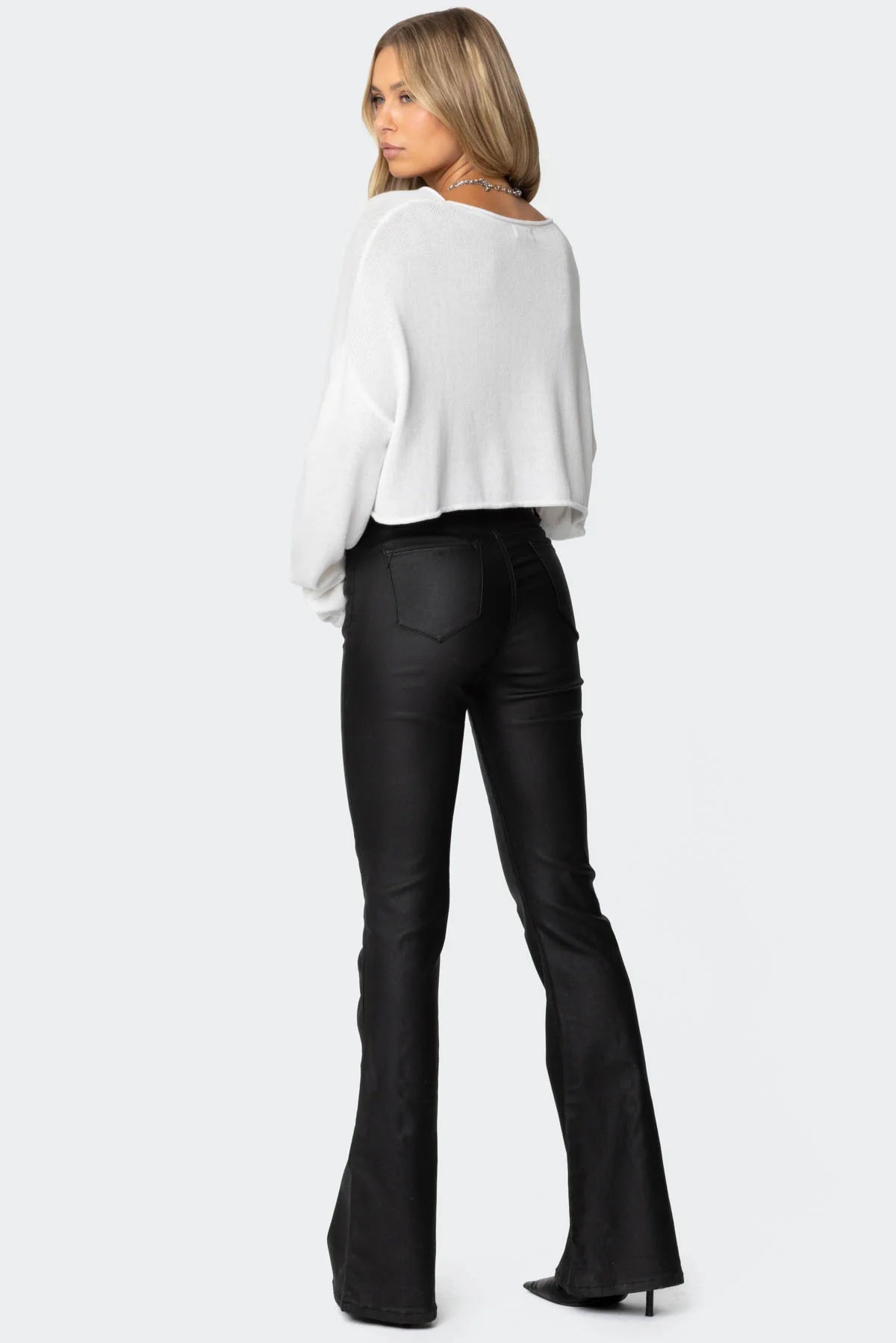 Hot Leather Look Flares