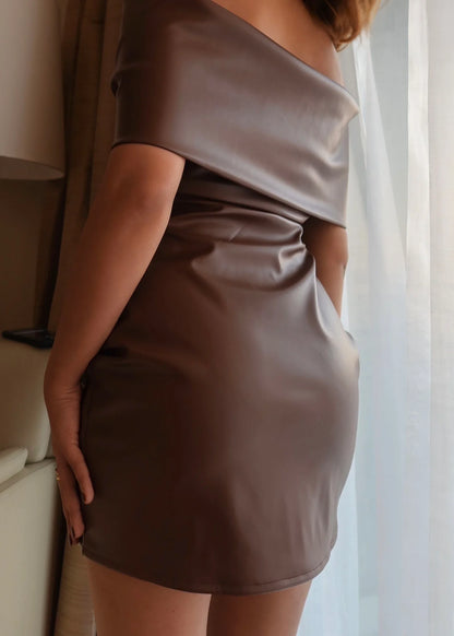 Bow Leather Dress